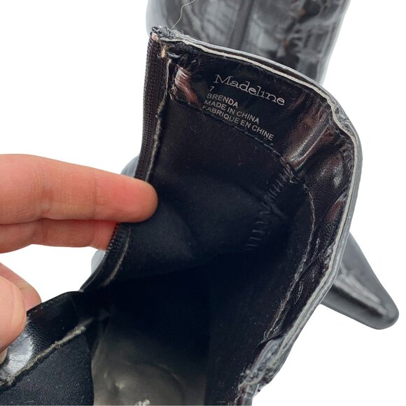 Black Ankle Glam Croco Boots - Picture 11 of 11